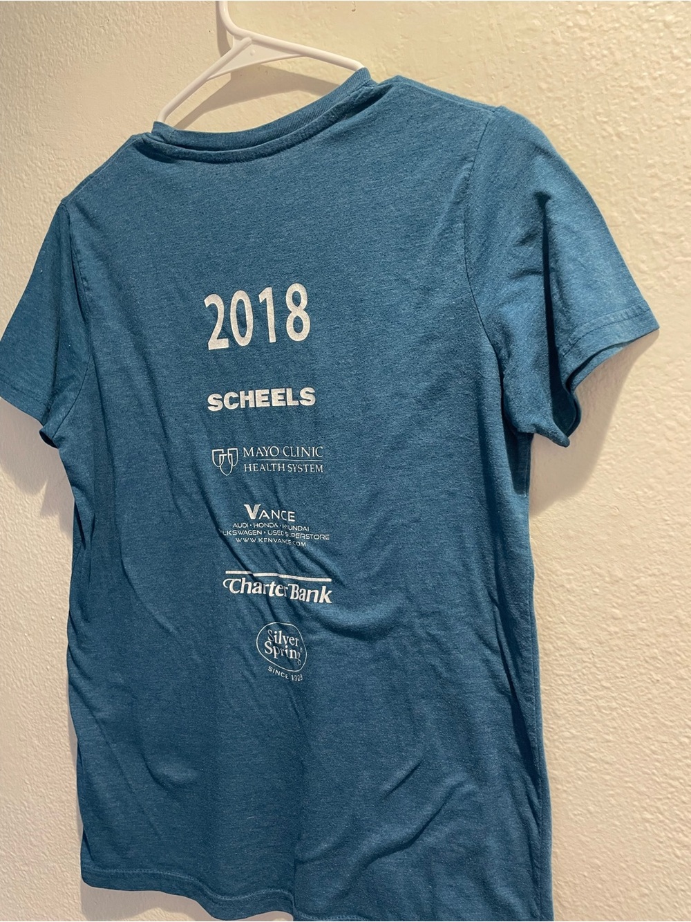 The OC Marathon Relay Scheels Graphic T-Shirt Blue Teal Size Small Tri-Blend - Picture 8 of 9